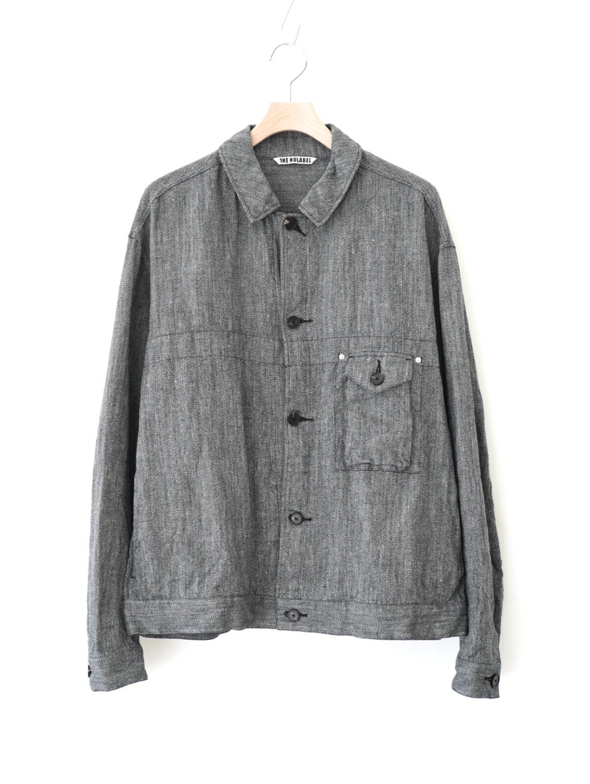 NULABEL 男士 SALT'N PEPPER WOOL LINEN TRUCKER JACKET 图片7