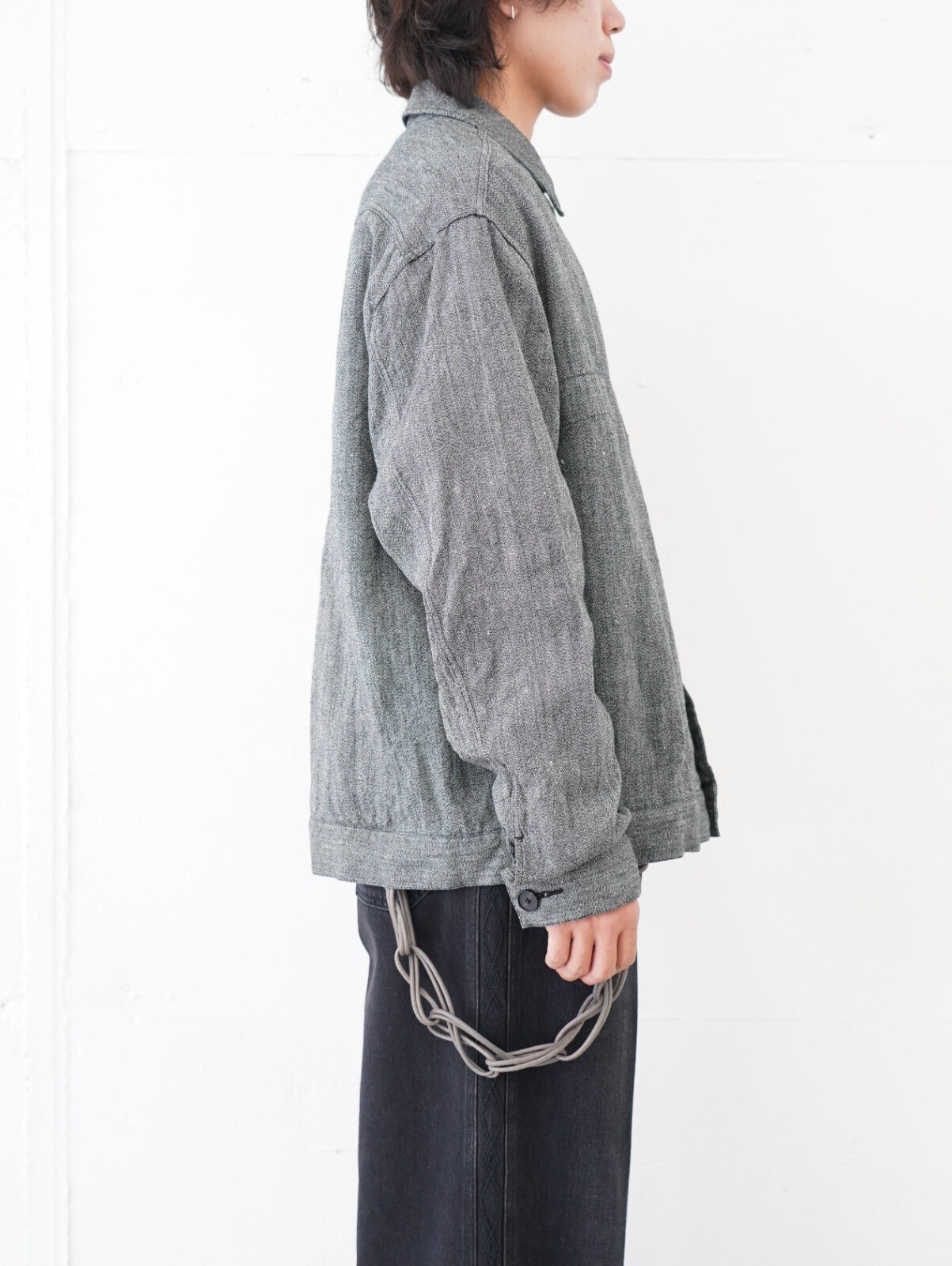 NULABEL 男士 SALT'N PEPPER WOOL LINEN TRUCKER JACKET 图片2