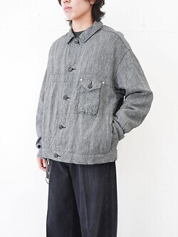 NULABEL 男士 SALT'N PEPPER WOOL LINEN TRUCKER JACKET 图片4