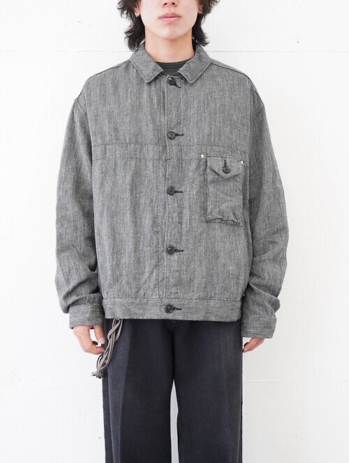 SALT'N PEPPER WOOL LINEN TRUCKER JACKET｜NULABEL 男士