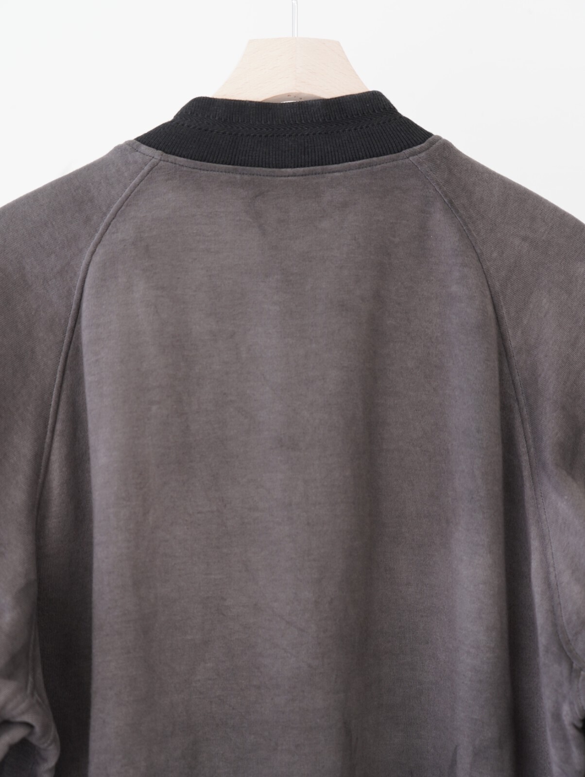 NULABEL MENS GARMENT DYED SWEAT AWARD JACKET IMAGE4