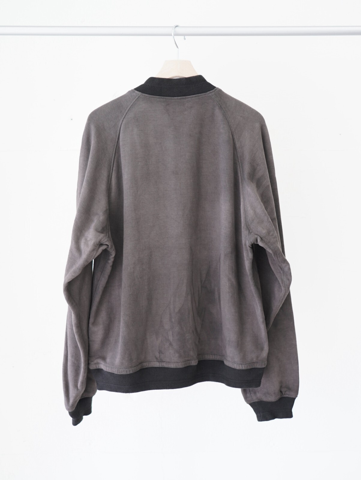 NULABEL MENS GARMENT DYED SWEAT AWARD JACKET IMAGE2
