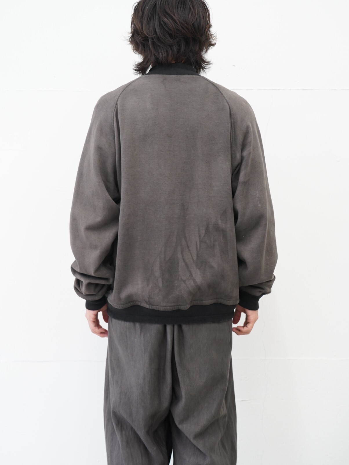 ニューレーベル メンズ ガーメントダイ スウェットアワードジャケット 画像3