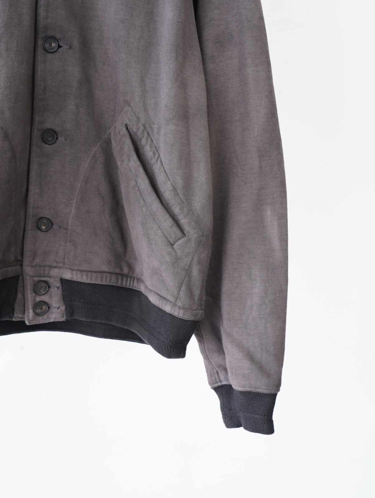 NULABEL MENS GARMENT DYED SWEAT AWARD JACKET IMAGE6