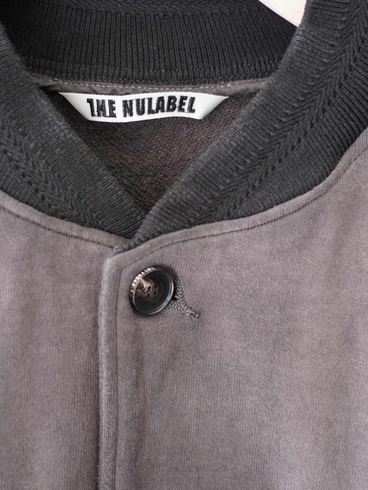 NULABEL MENS GARMENT DYED SWEAT AWARD JACKET IMAGE5