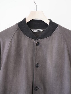 NULABEL MENS GARMENT DYED SWEAT AWARD JACKET IMAGE3
