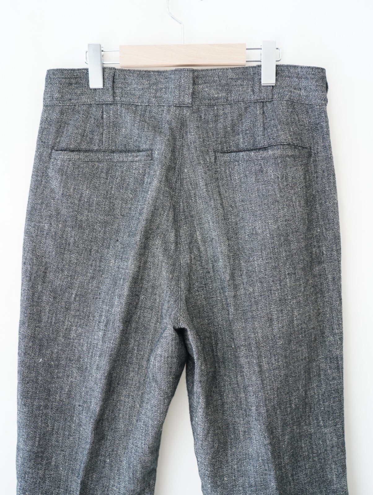 NULABEL MENS SALT'N PEPPER WOOL LINEN CLASSIC TROUSERS IMAGE4
