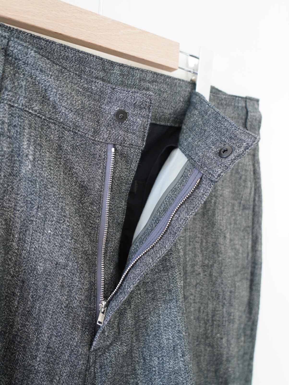 NULABEL MENS SALT'N PEPPER WOOL LINEN CLASSIC TROUSERS IMAGE6