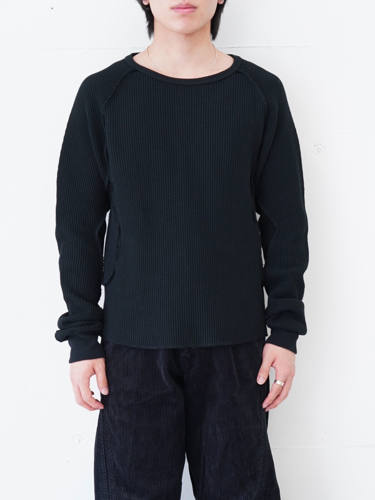 ネヴァーフォーゲット メンズ ワッフルサーマルロングスリーブTシャツ 画像1