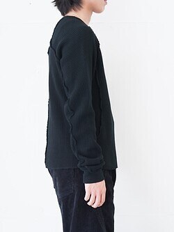 ネヴァーフォーゲット メンズ ワッフルサーマルロングスリーブTシャツ 画像2