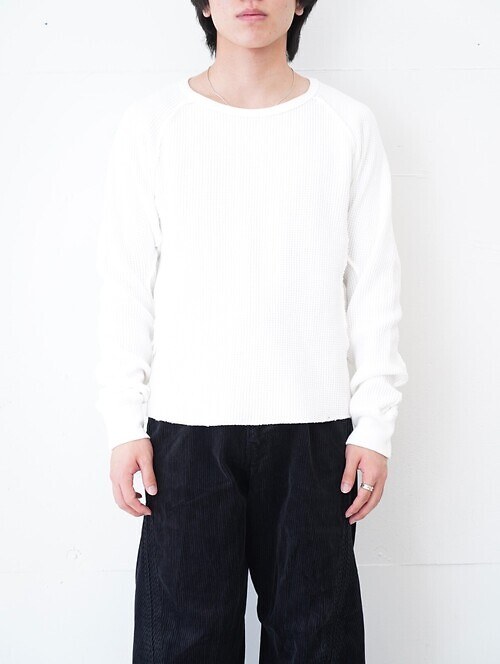 ワッフルサーマルロングスリーブTシャツ｜ネヴァーフォーゲット メンズ