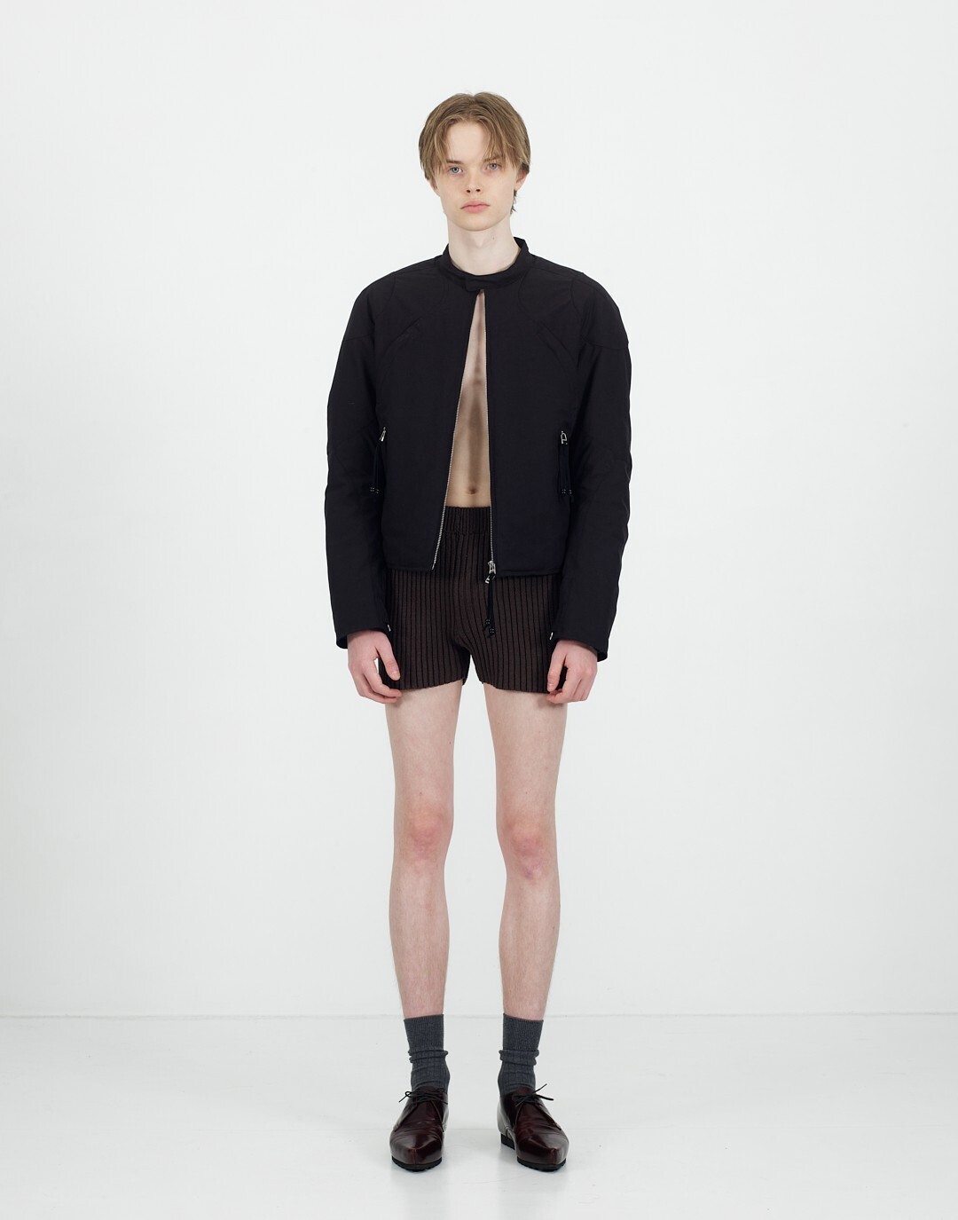 ネヴァーフォーゲット メンズ パデッドモーターサイクルジャケット 画像6