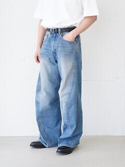 NVRFRGT 男裝 3D TWISTED WIDE LEG JEANS 圖片4