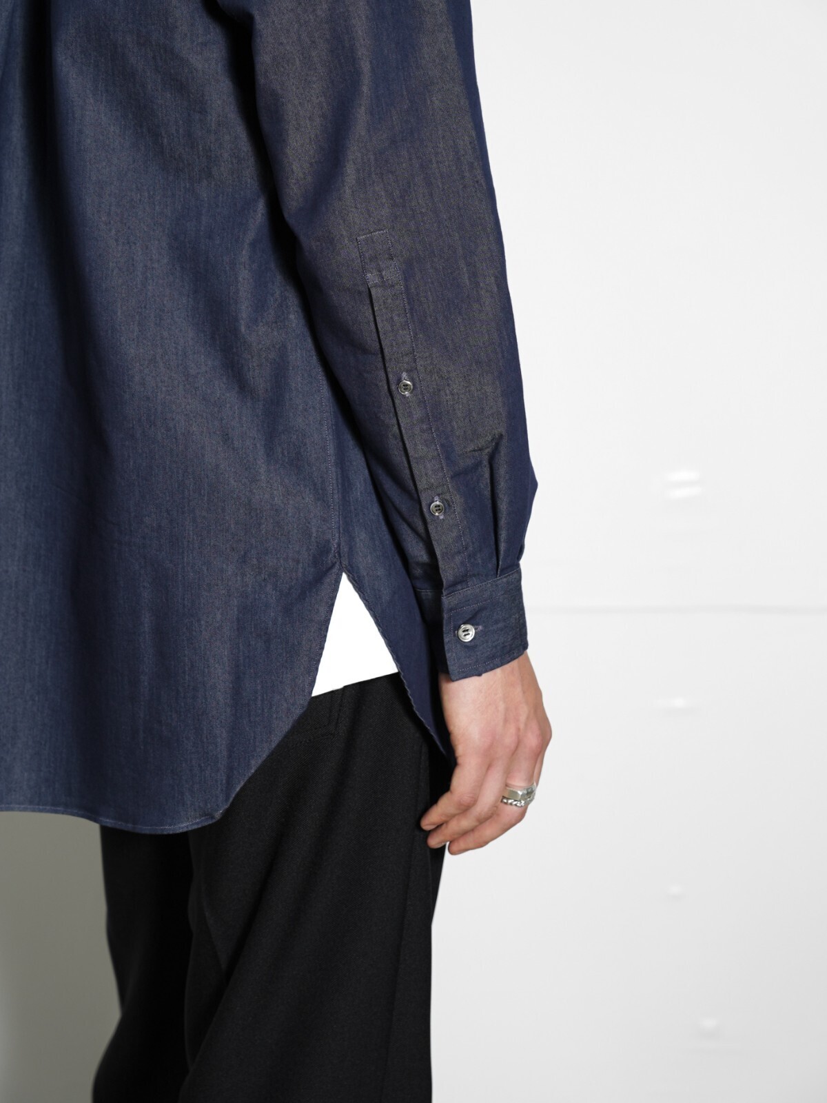:colon 男士 1out-pleats Long Shirt - CP Denim 图片9