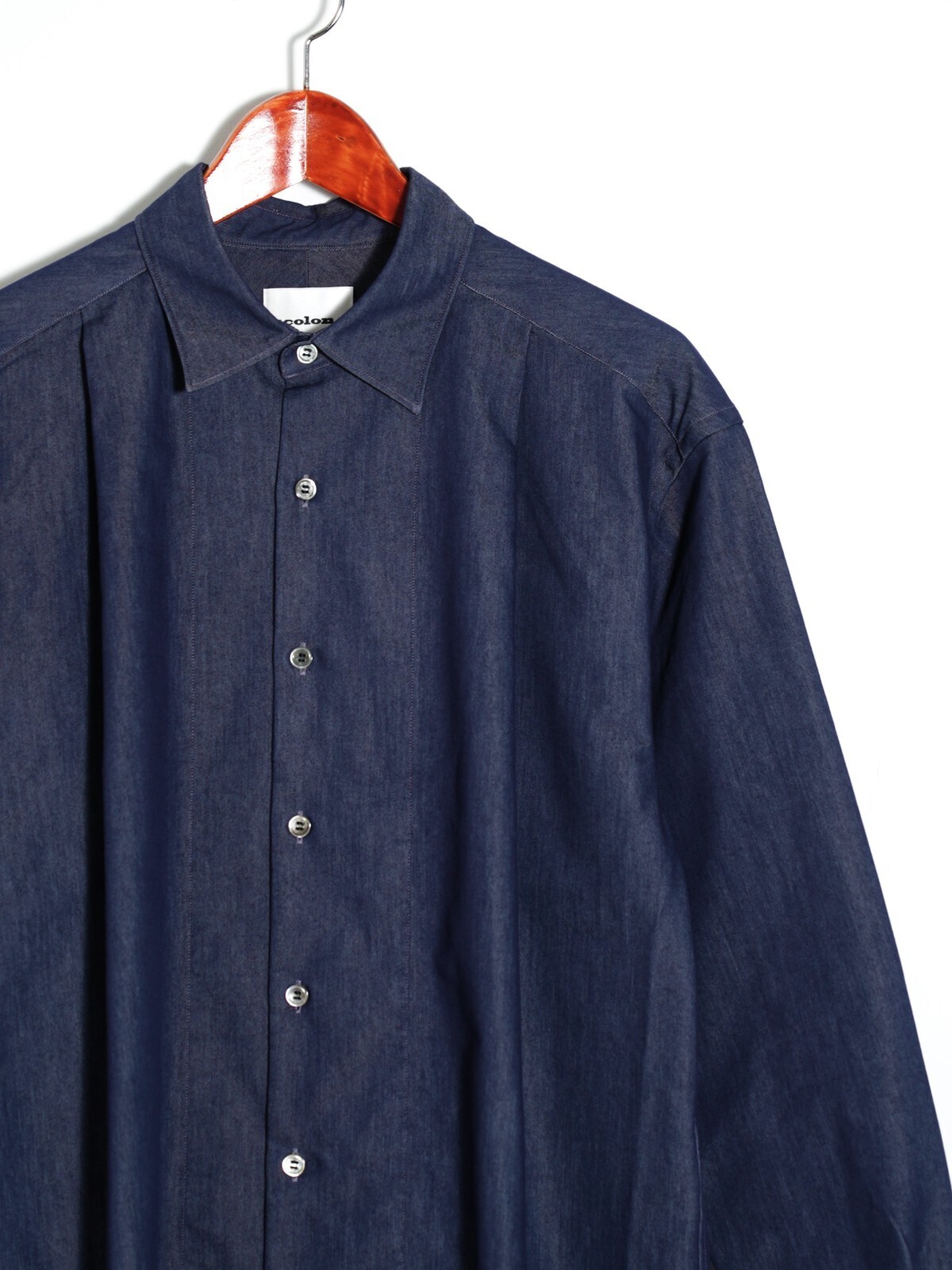 :colon 男士 1out-pleats Long Shirt - CP Denim 图片2