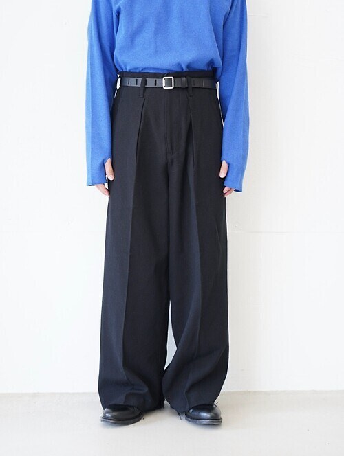 TUCK-BAGGY TYPE 3 - Bishu Japan Nep Wool FAB -｜saby WOMENS & MENS