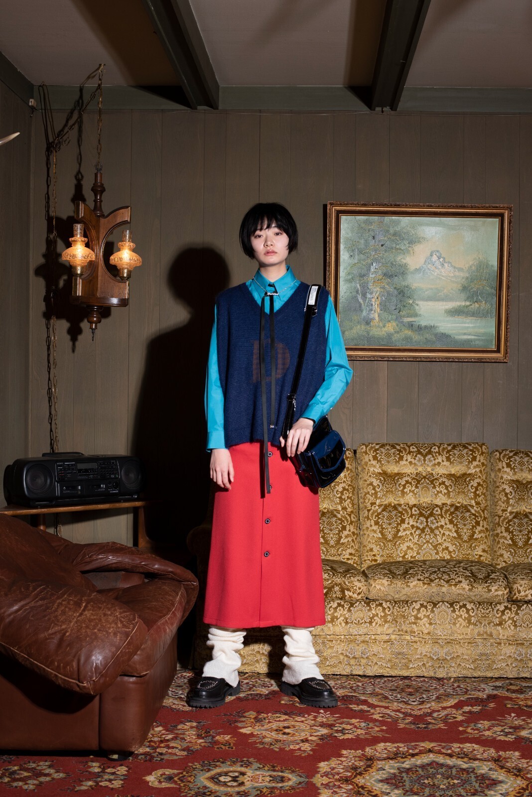 ダイリク レディース & メンズ モヘア スクールニットベスト 画像8