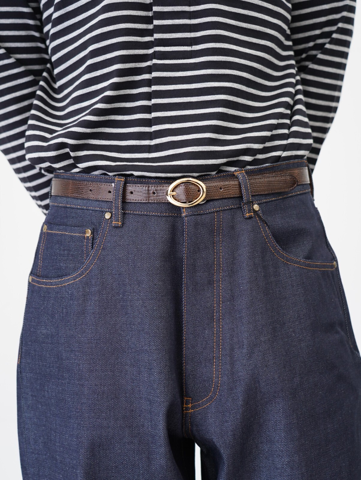 ビソウン メンズ リザードオーバルベルト 画像7