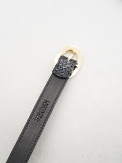 ビソウン メンズ パイソンオーバルベルト 画像4