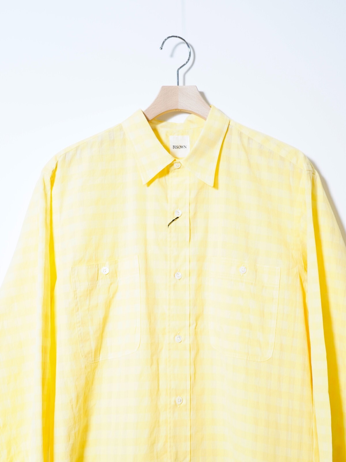 ビソウン メンズ コットンヒドゥンチェックN3シャツ 画像3