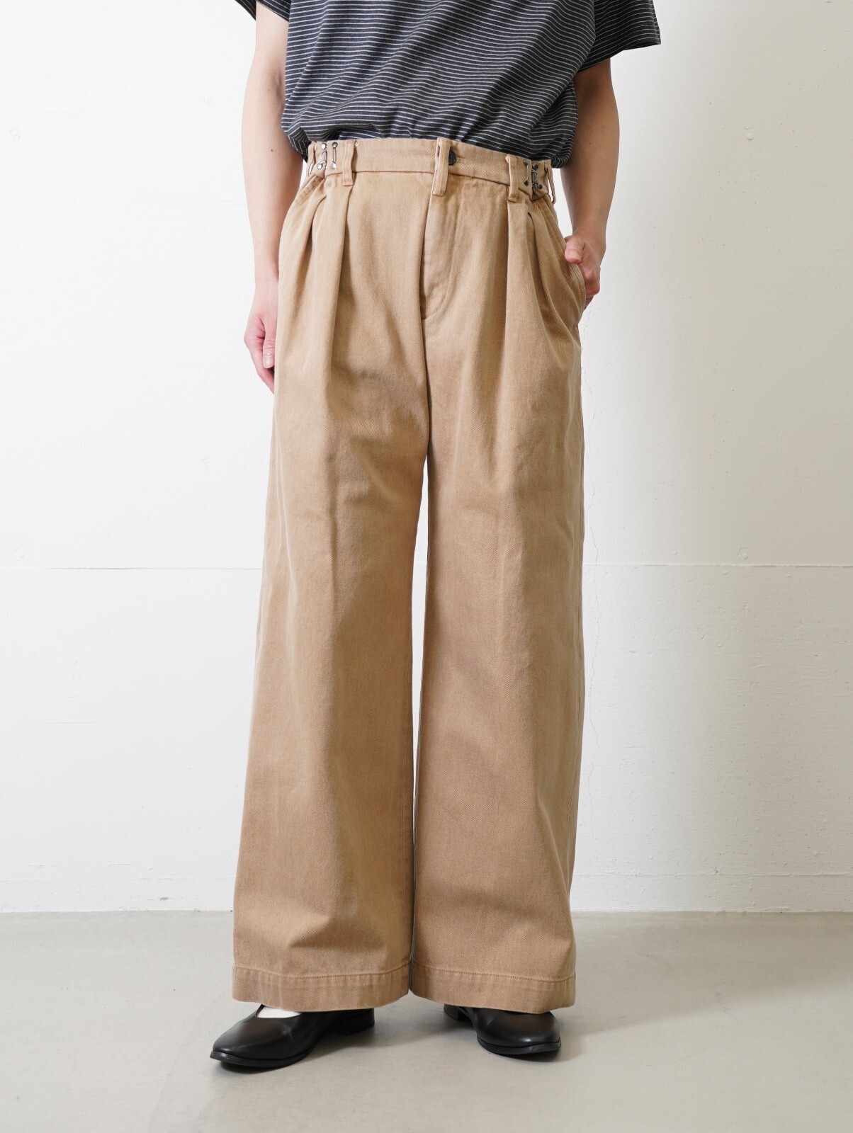 ダイリク メンズ ワイドタックチノパンツ 画像4