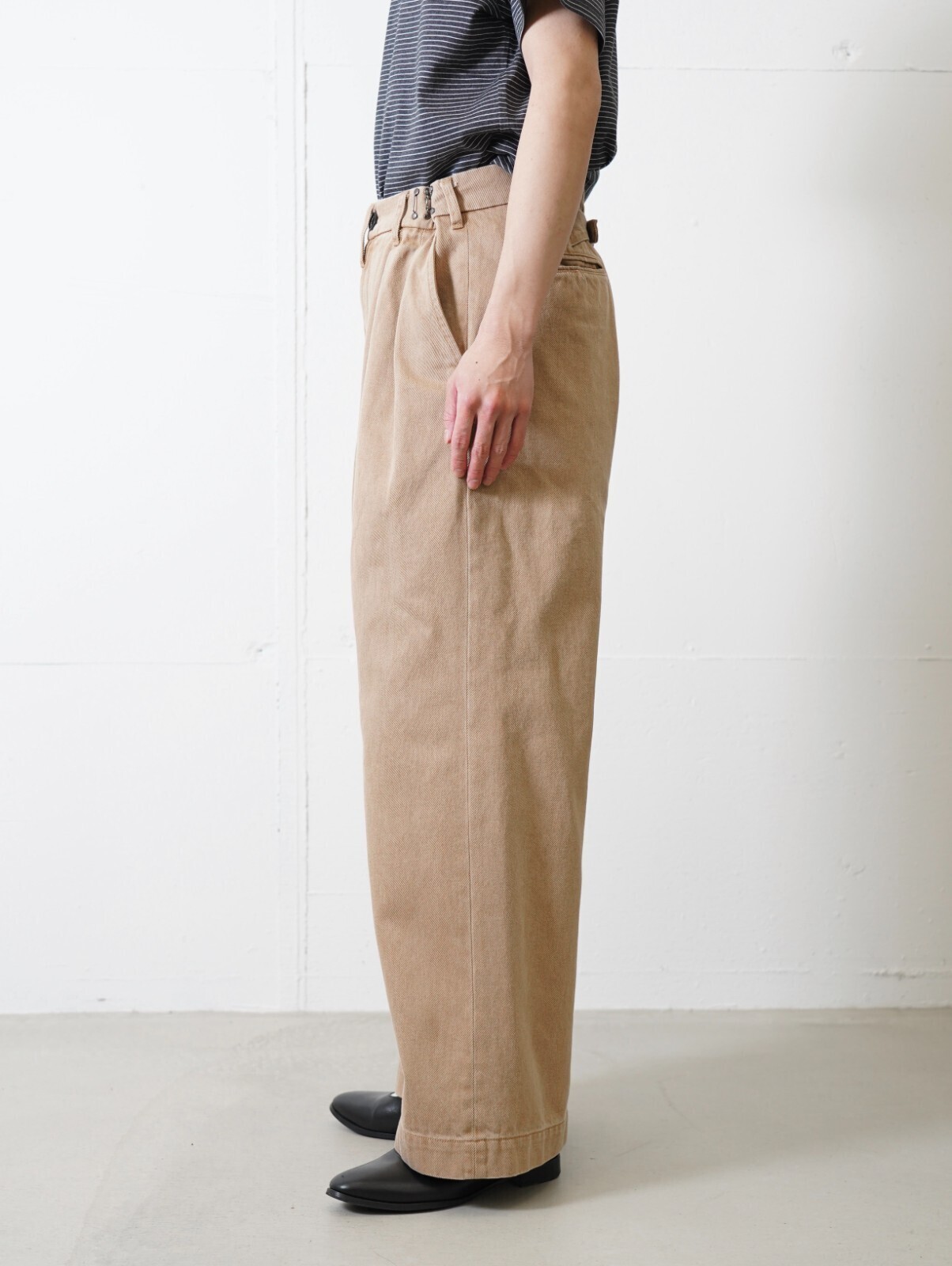 ダイリク メンズ ワイドタックチノパンツ 画像2