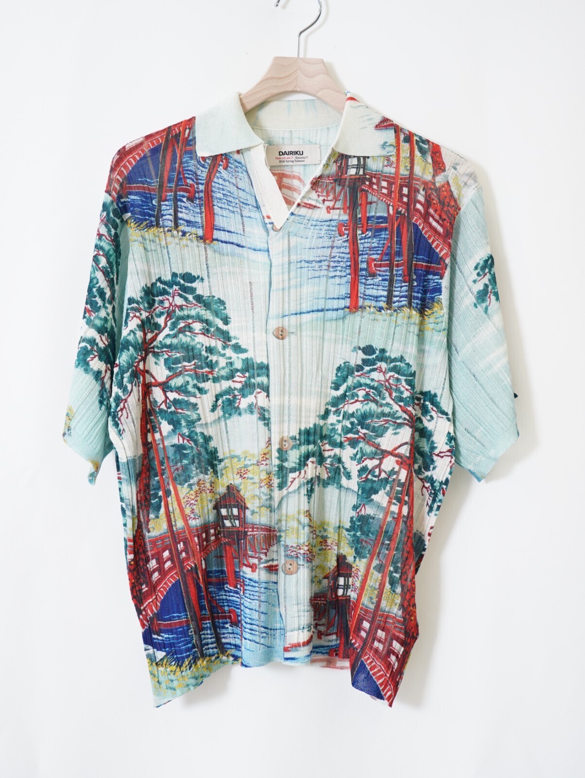 ダイリク メンズ "Japanese Pattern Aloha" トランスファープリントポロニット 画像11