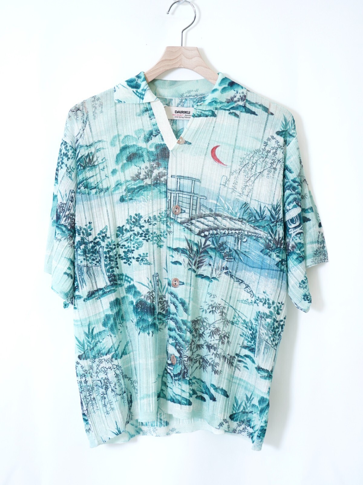 ダイリク メンズ "Japanese Pattern Aloha" トランスファープリントポロニット 画像4