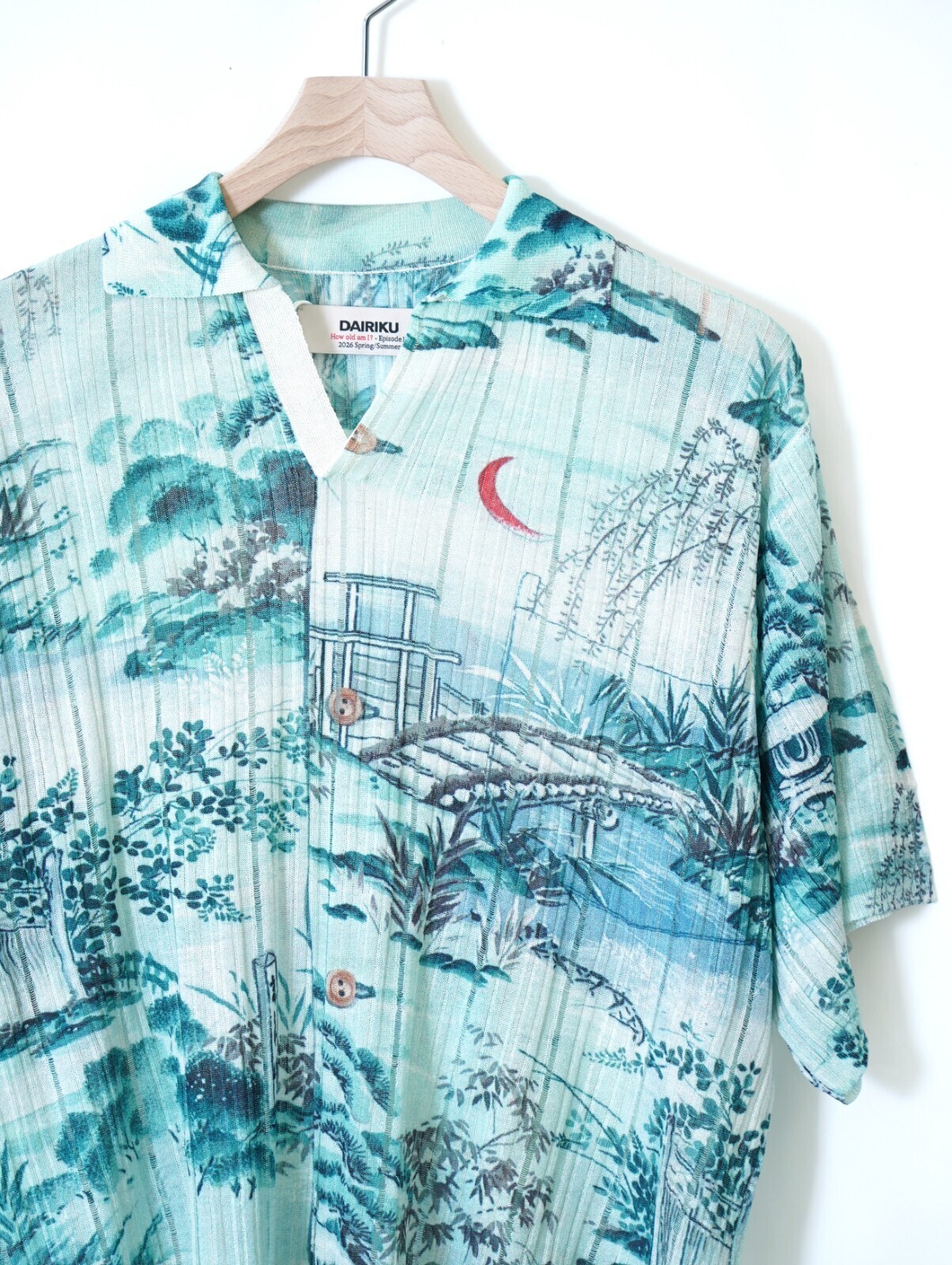 ダイリク メンズ "Japanese Pattern Aloha" トランスファープリントポロニット 画像6