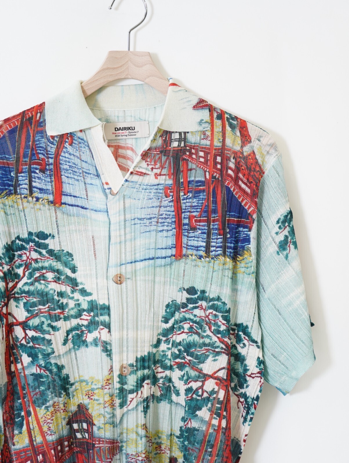 ダイリク メンズ "Japanese Pattern Aloha" トランスファープリントポロニット 画像13