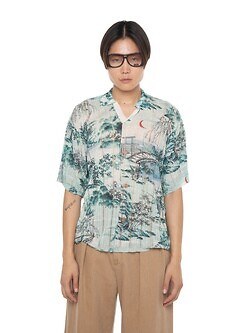 ダイリク メンズ "Japanese Pattern Aloha" トランスファープリントポロニット 画像1