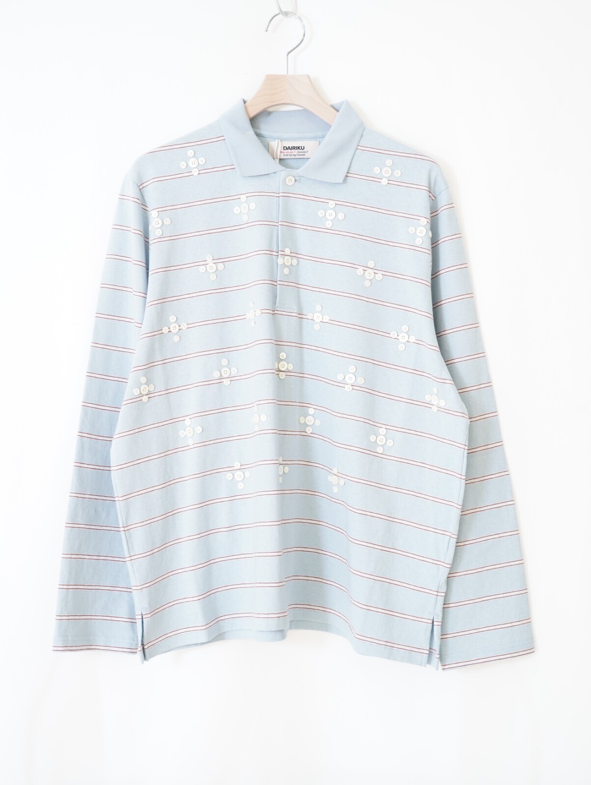 ダイリク メンズ "Benjamin" Button ボーダースキッパーTシャツ 画像3