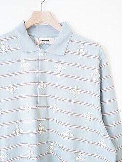 ダイリク メンズ "Benjamin" Button ボーダースキッパーTシャツ 画像5