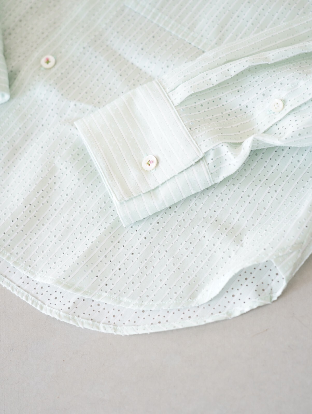 ダイリク メンズ "Punching Stripe" ダブルポケットドレスLSシャツ 画像6