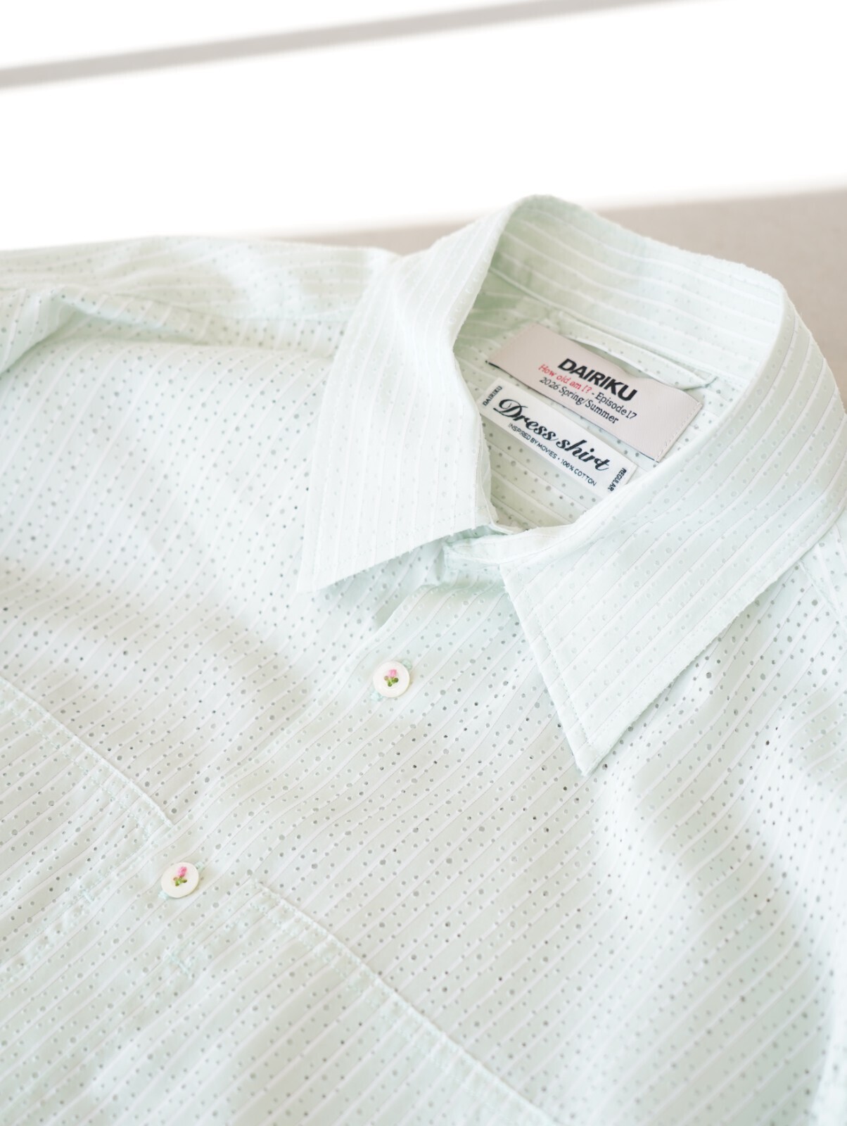 ダイリク メンズ "Punching Stripe" ダブルポケットドレスLSシャツ 画像5