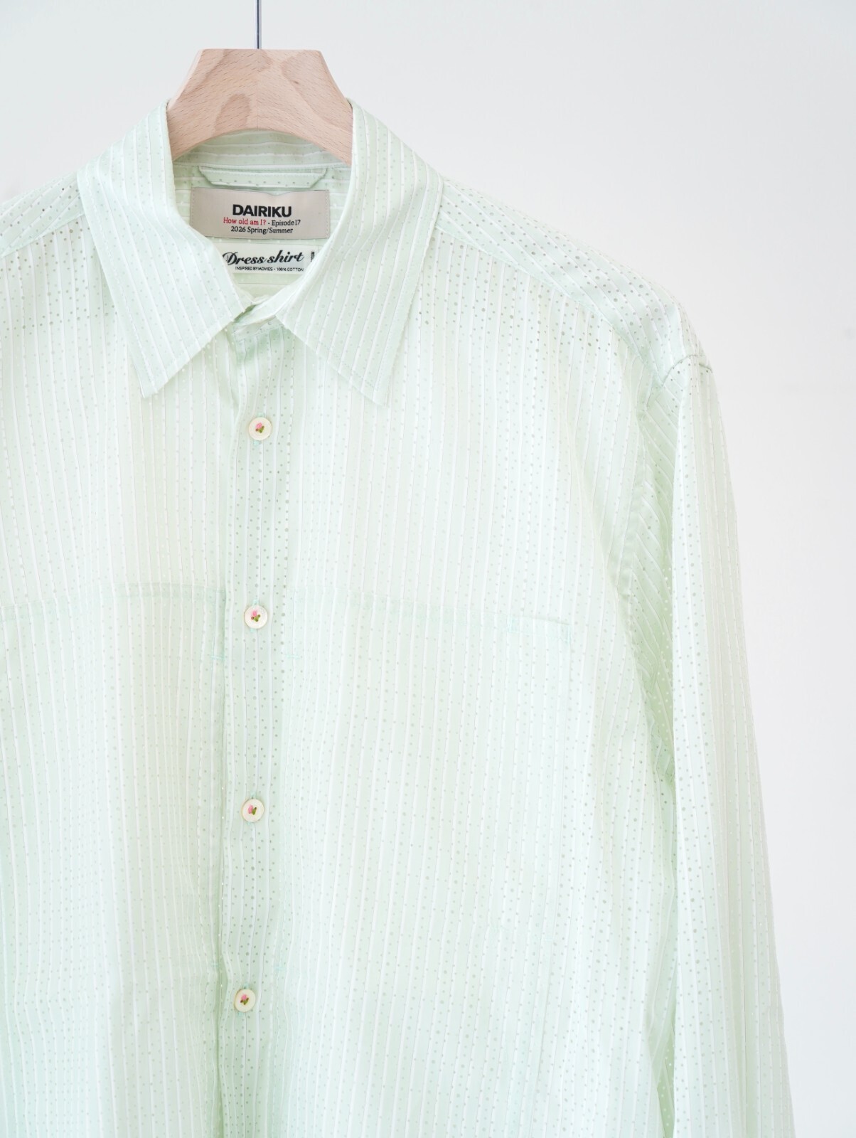 ダイリク メンズ "Punching Stripe" ダブルポケットドレスLSシャツ 画像3