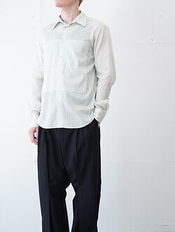 DAIRIKU MENS "Punching Stripe"W-PKT Dress L-S Shirt IMAGE2