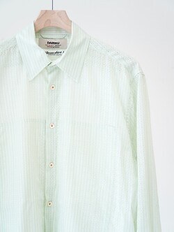 ダイリク メンズ "Punching Stripe" ダブルポケットドレスLSシャツ 画像3