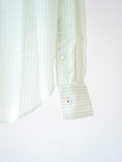 ダイリク メンズ "Punching Stripe" ダブルポケットドレスLSシャツ 画像4