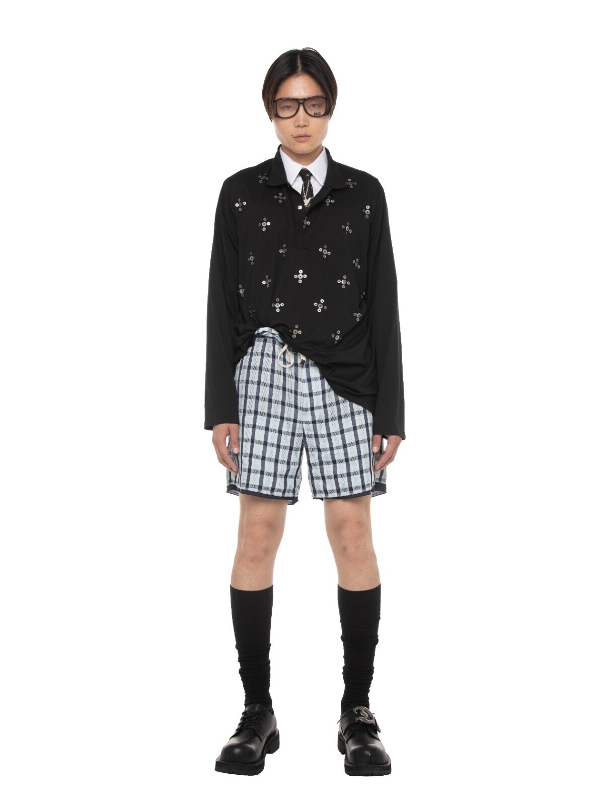 ダイリク メンズ "Benjamin" Button スキッパーTシャツ 画像2