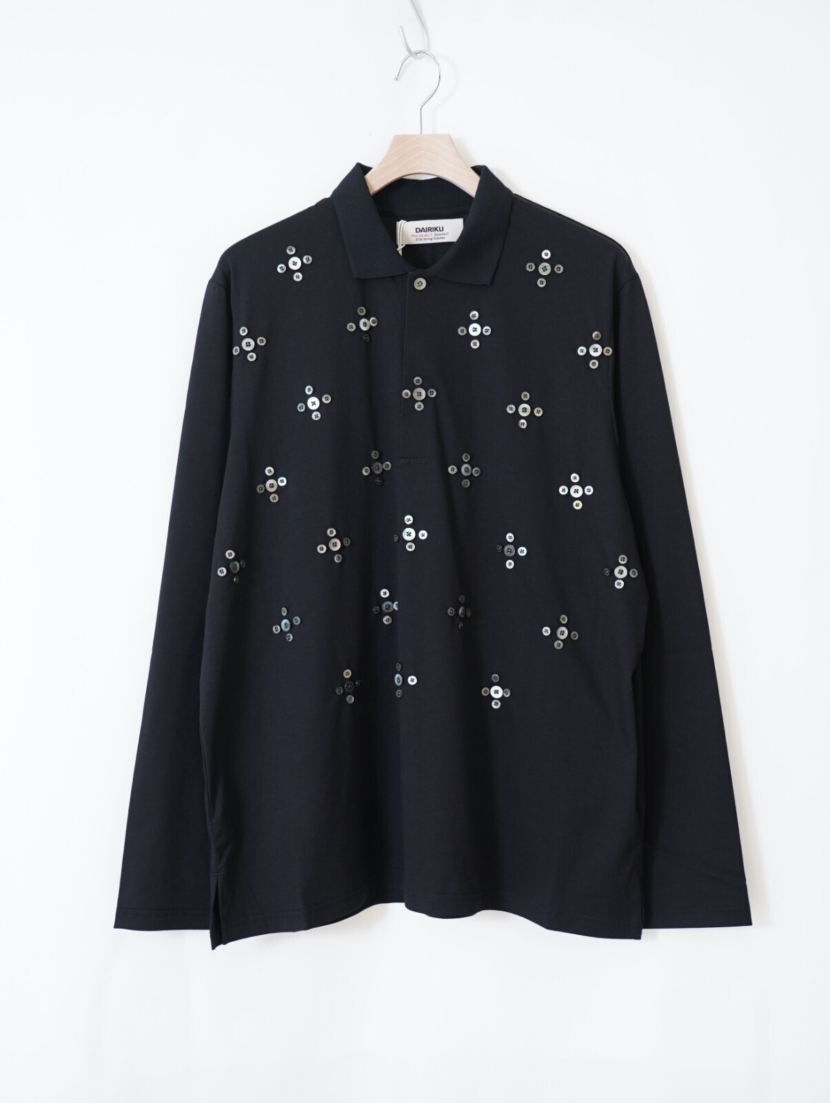 ダイリク メンズ "Benjamin" Button スキッパーTシャツ 画像4