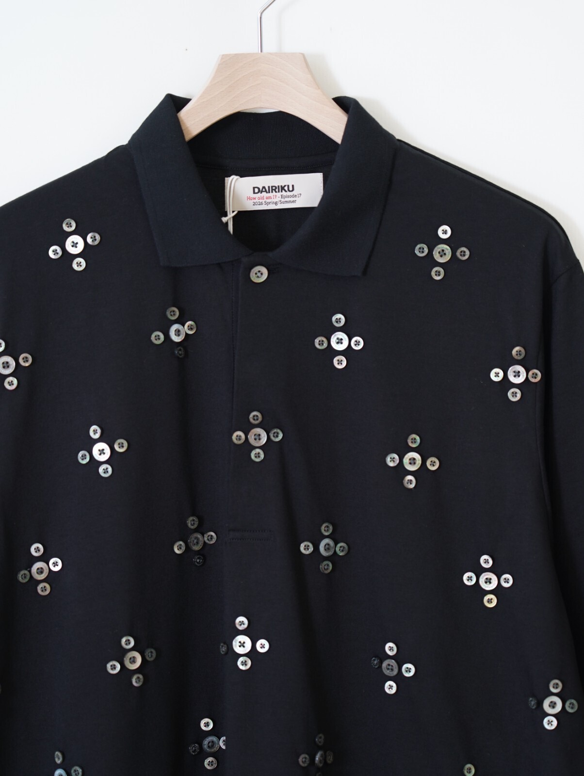 ダイリク メンズ "Benjamin" Button スキッパーTシャツ 画像7