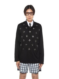ダイリク メンズ "Benjamin" Button スキッパーTシャツ 画像1