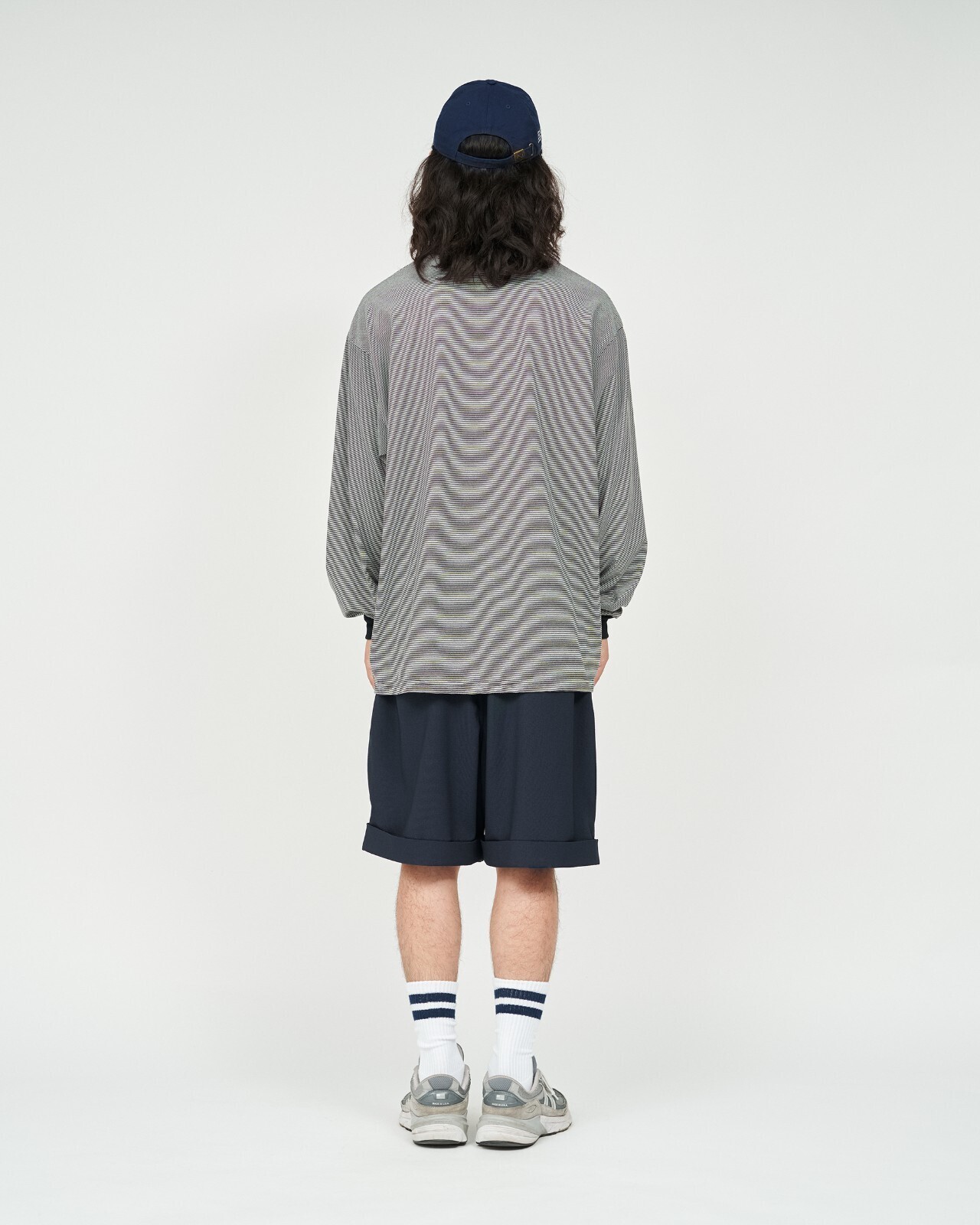 フレッシュサービス メンズ マイクロボーダーL/S Tシャツ 画像5