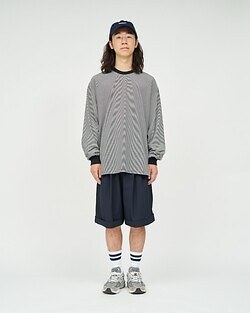 フレッシュサービス メンズ マイクロボーダーL/S Tシャツ 画像3