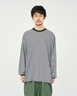 フレッシュサービス メンズ マイクロボーダーL/S Tシャツ 画像7