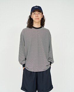 フレッシュサービス メンズ マイクロボーダーL/S Tシャツ 画像1