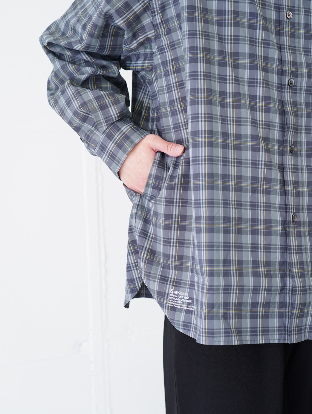 FreshService 男裝 MADRAS DRY TECH REGULAR COLLAR SHIRT 圖片5