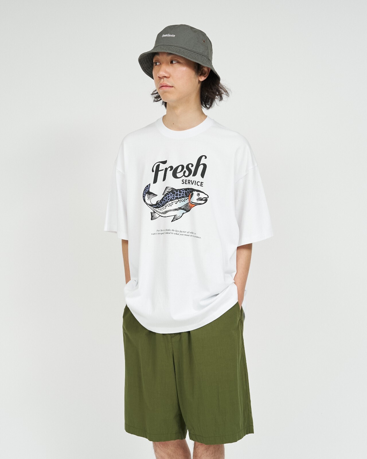 フレッシュサービス メンズ コーポレートプリンテッドS/S Tシャツ "FISH" 画像6