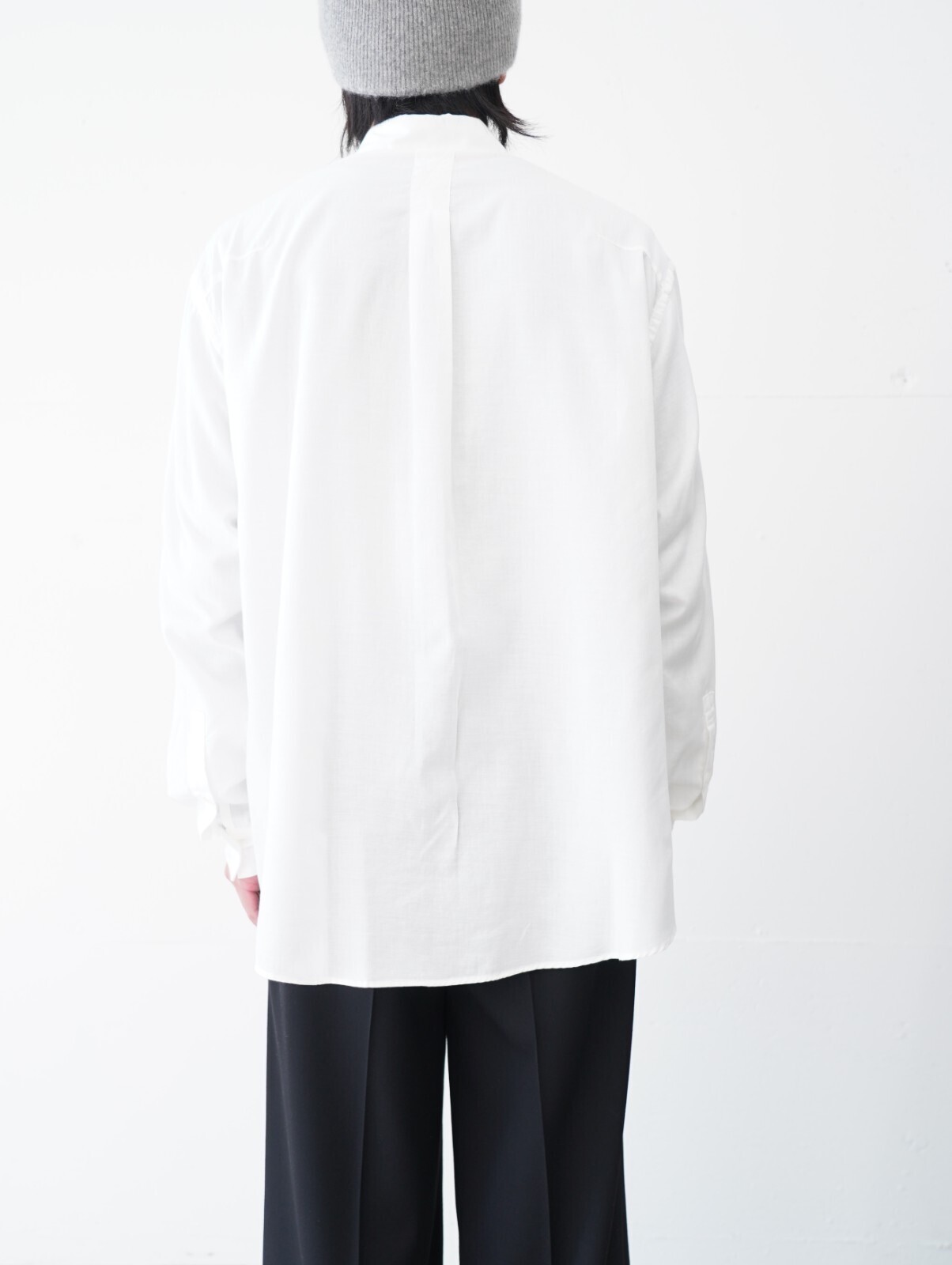 YOKE MENS Cotton Silk Twill Garment-dyed Loosed Shirt IMAGE4